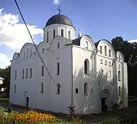 Borys-Hlib Cathedral in front of Saviour-Transfiguration Cathedral.