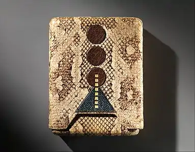 Art Deco snakeskin cigarette case, ca 1925