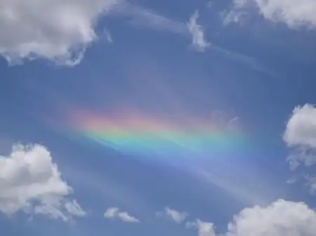 A rainbow section in the sky