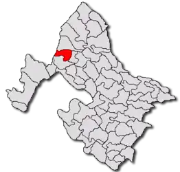 Location in Mehedinți County