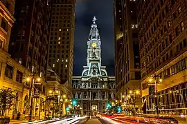 Second Empire-style Philadelphia City Hall, built between 1871 and 1901, on South Broad Street