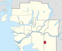 Location of Langley City in Metro Vancouver