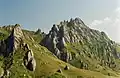 Rocks in the center of the mountain range