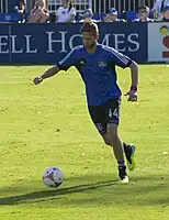 Warming up at Buck Shaw Stadium in 2013