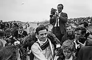 Jim Clark celebrating his win