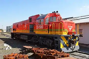 No. 33-500 in Transnet Freight Rail livery at Germiston diesel depot, Gauteng, 1 May 2013