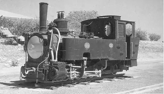 Jung 0-6-2T no. 9 plinthed at Tsumeb