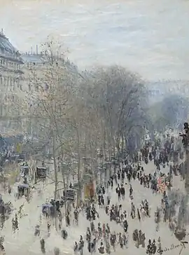 Boulevard des Capucines; by Claude Monet; 1873; oil on canvas; 80.5 x 60.2 cm; Nelson-Atkins Museum of Art (Kansas City, Missouri, US)