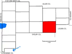 Location of Clay Township in Auglaize County