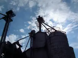 Grain elevators at Claytonville