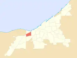 Location in the city of Cleveland