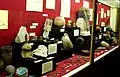 Ancient Egyptian artefacts display.