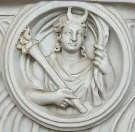 Detail of Selene from a Roman sarcophagus