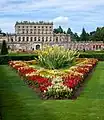 The house from the Parterre showing the restored 19th-century planting scheme