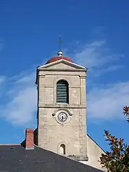 The bell tower of the church of Saint-Guérin