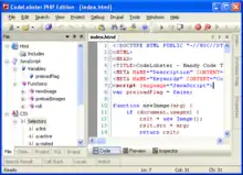 A screenshot of Codelobster PHP edition