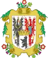 Coat of arms of the city of Berlin as rendered by Hugo Gerhard Ströhl,  Deutsche Wappenrolle, 1897