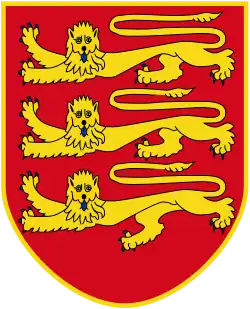 Coat of Arms: 3 Gold Lions on a Red Field