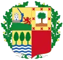 The plain red fourth quarter of the Basque arms once showed the linked chains of Navarre