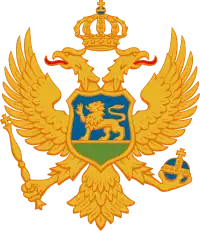 Coat of arms of Montenegro with three Cossack crosses on its regalia