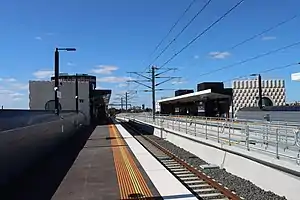 Northbound view from Coburg platform 2 facing towards platform 1