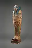 Coffin of Irtirutja; 332–250 BC; plastered, painted and gilded wood; length: 198.8 cm (78.3 in); Metropolitan Museum of Art