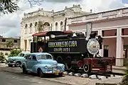 Colón train display model at Gonzalo de Quesada Street