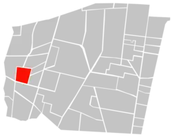 Location of Colonia San Juan (in red) within Benito Juárez borough