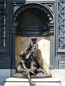 Alfred Laliberté's "Les petits Baigneurs" (1915) restored 1992 at Maisonneuve public baths, Montreal, Quebec