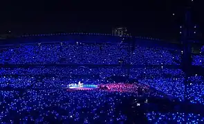 Audience view of the Music of the Spheres World Tour in Brazil