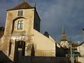 Collegiate Church of St-Germain and another building, in Les Aix-d'Angillon