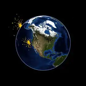 Debris fields after 20 minutes