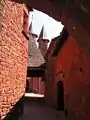 Church as seen under a porch