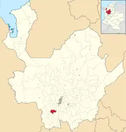 Location of the municipality and town of Venecia, Antioquia in the Antioquia Department of Colombia