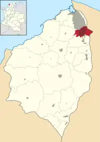 Location of the municipality and town of Soledad in the Department of Atlántico.