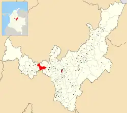 Location of the municipality and town of Chiquinquirá in the Boyacá Department of Colombia.