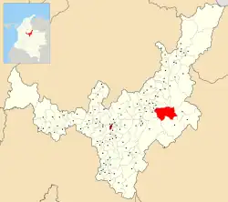 Location of the municipality and town of Mongua in the Boyacá Department of Colombia.