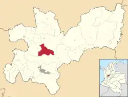 Location of the municipality and town of Aranzazu, Caldas in the Caldas Department of Colombia.