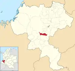 Location of the municipality and town of La Sierra, Cauca in the Cauca Department of Colombia.