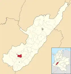 Location of the municipality and town of Oporapa in the Huila Department of Colombia.