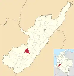 Location of the municipality and town of Pital in the Huila Department of Colombia.