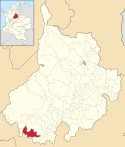 Location of the municipality and town of La Belleza in the Santander  Department of Colombia.