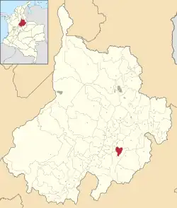 Location of the municipality and town of Ocamonte in the Santander  Department of Colombia.