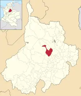 Location of the municipality and town of Zapatoca in the Santander Department of Colombia