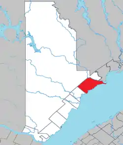 Location within La Haute-Côte-Nord RCM.