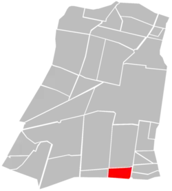 Location of Colonia Algarín (in red) within Cuauhtémoc borough