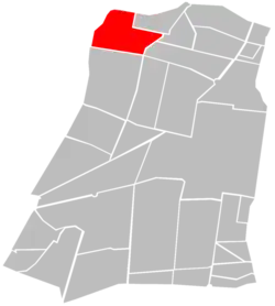 Location of Colonia Atlampa (in red) within Cuauhtémoc borough