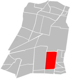 Location of Colonia Obrera (in red) within Cuauhtémoc borough