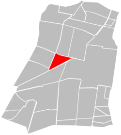 Location of Colonia Tabacalera (in red) within Cuauhtémoc borough