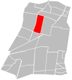 Location of Colonia Buenavista (in red) within Cuauhtémoc borough